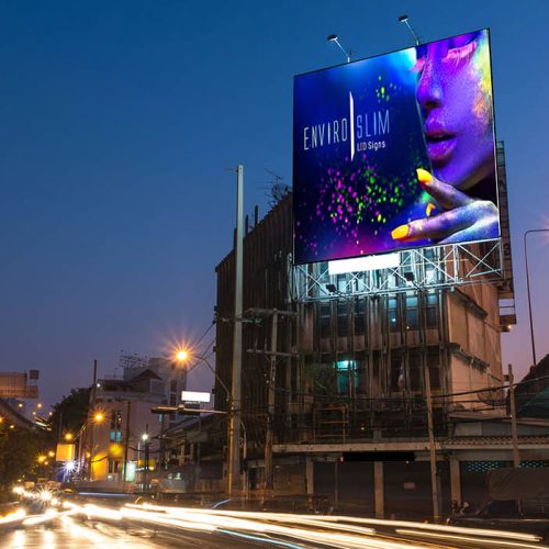 Blank billboard for advertisement at twilight time Blank billboard for advertisement at twilight time